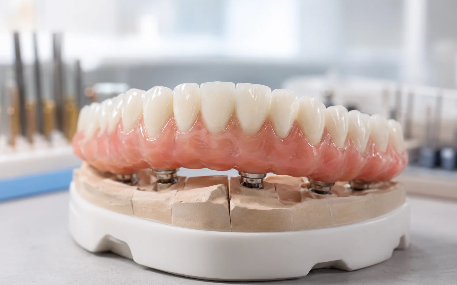 All-On-X full arch implant bridge prosthesis