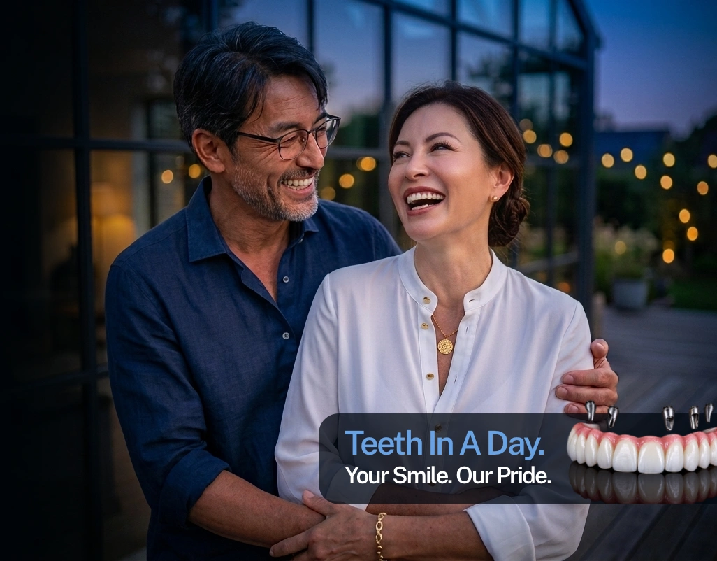 Smiling dental implant patients at Pristine Dental