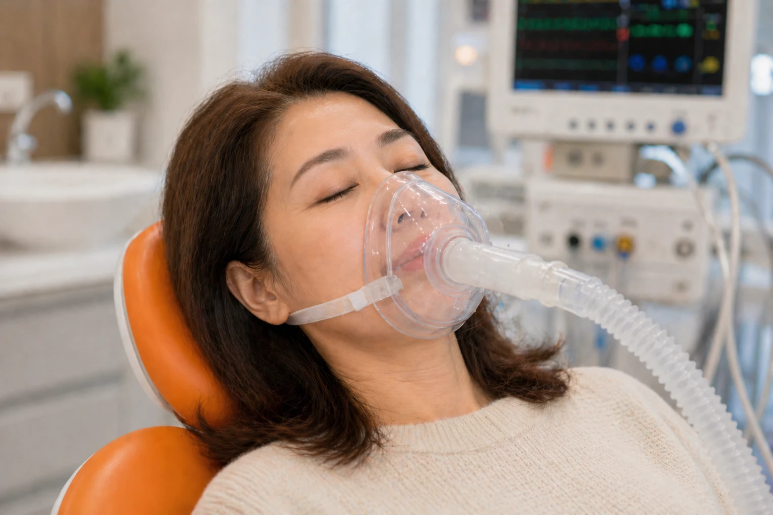 General anaesthesia dental treatment close up