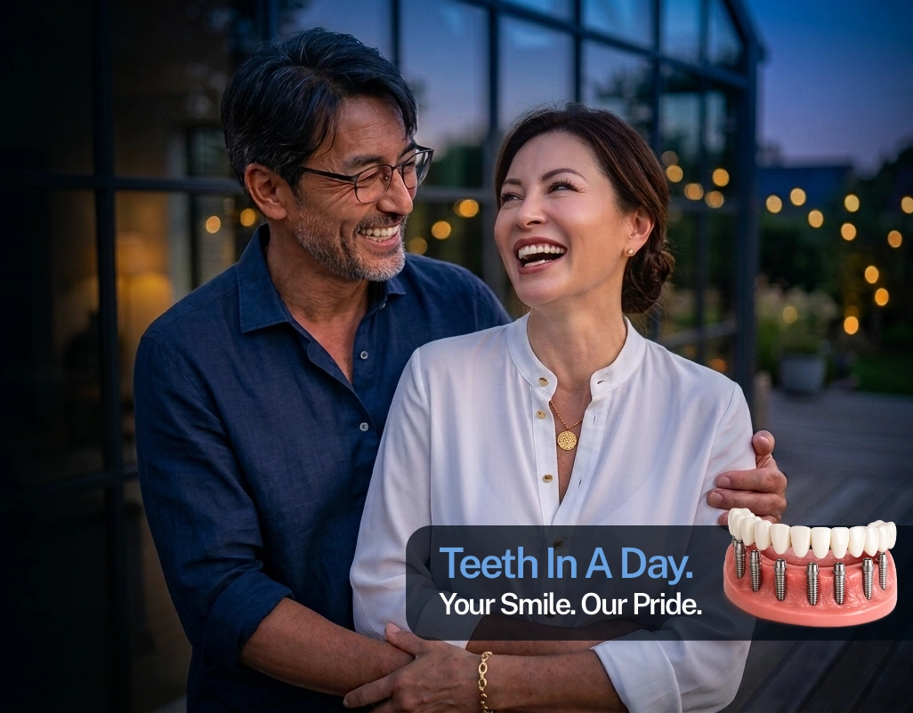 Smiling dental implant patients at Pristine Dental